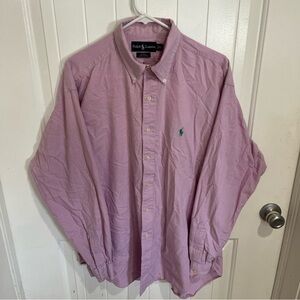 Ralph Lauren Men's Blake Pink Checker Button Down Shirt Size XL Small Stain GUC